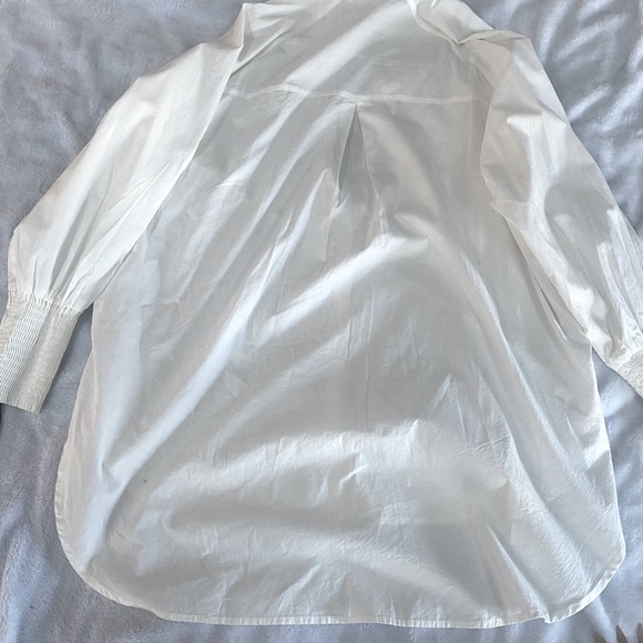 Ruched Drop Shoulder Button Down Dress - Picture 3 of 3